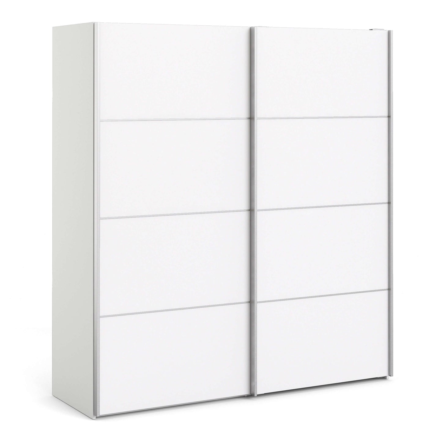 Verona Sliding Wardrobe 180cm in White with White Doors with 2 Shelves ModelBedroom