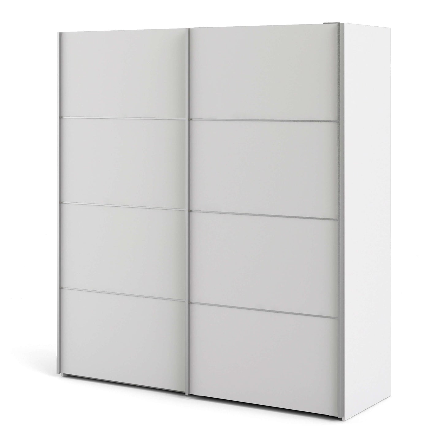 Verona Sliding Wardrobe 180cm in White with White Doors with 2 Shelves ModelBedroom