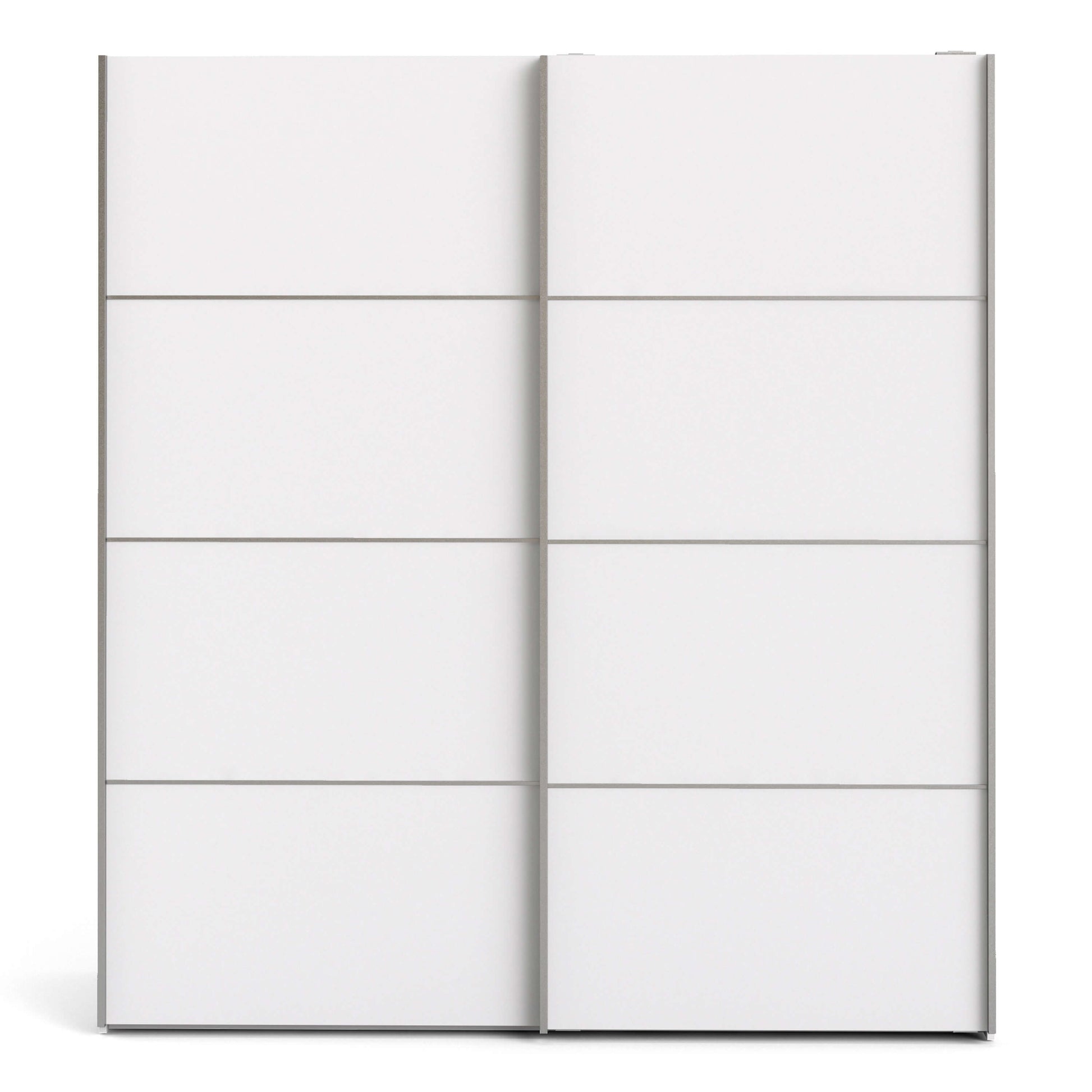 Verona Sliding Wardrobe 180cm in White with White Doors with 2 Shelves ModelBedroom