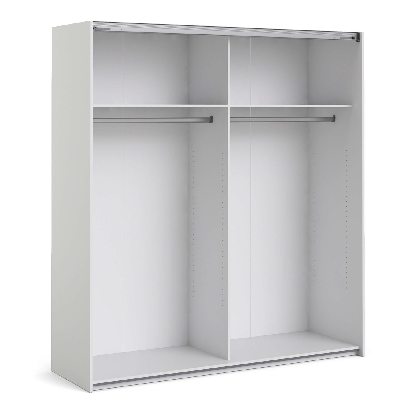 Verona Sliding Wardrobe 180cm in White with White Doors with 2 Shelves ModelBedroom