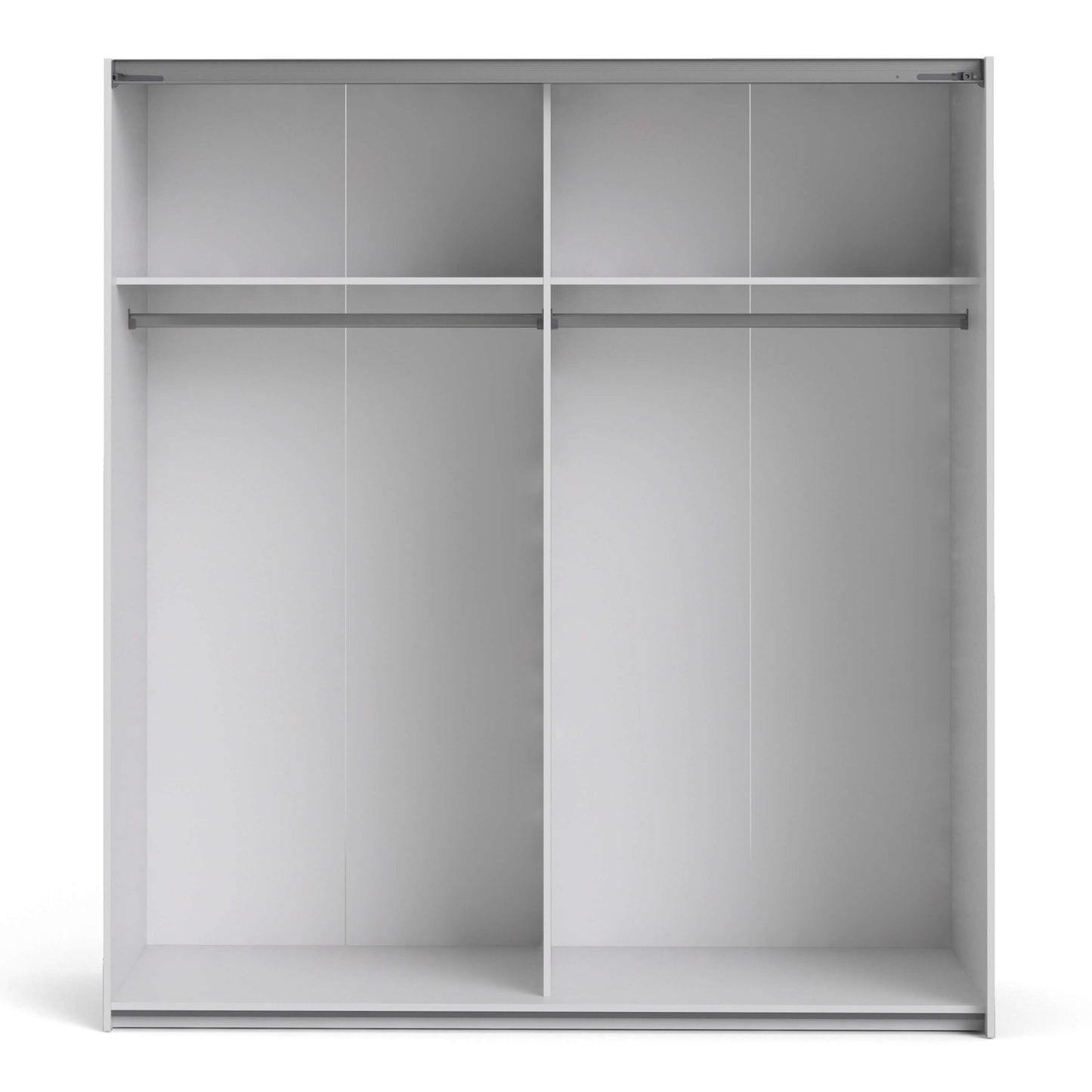 Verona Sliding Wardrobe 180cm in White with White Doors with 2 Shelves ModelBedroom