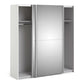 Verona Sliding Wardrobe 180cm in White with Mirror Doors with 2 Shelves ModelBedroom