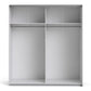 Verona Sliding Wardrobe 180cm in White with Mirror Doors with 2 Shelves ModelBedroom