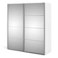 Verona Sliding Wardrobe 180cm in White with Mirror Doors with 5 Shelves ModelBedroom