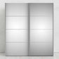Verona Sliding Wardrobe 180cm in White with Mirror Doors with 5 Shelves ModelBedroom