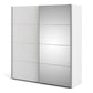 Verona Sliding Wardrobe 180cm in White with White and Mirror Doors with 2 Shelves ModelBedroom