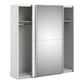 Verona Sliding Wardrobe 180cm in White with White and Mirror Doors with 2 Shelves ModelBedroom