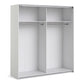 Verona Sliding Wardrobe 180cm in White with White and Mirror Doors with 2 Shelves ModelBedroom