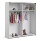 Verona Sliding Wardrobe 180cm in White with Oak and Mirror Doors with 2 Shelves ModelBedroom