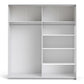 Verona Sliding Wardrobe 180cm in White with White and Mirror Doors with 5 Shelves ModelBedroom
