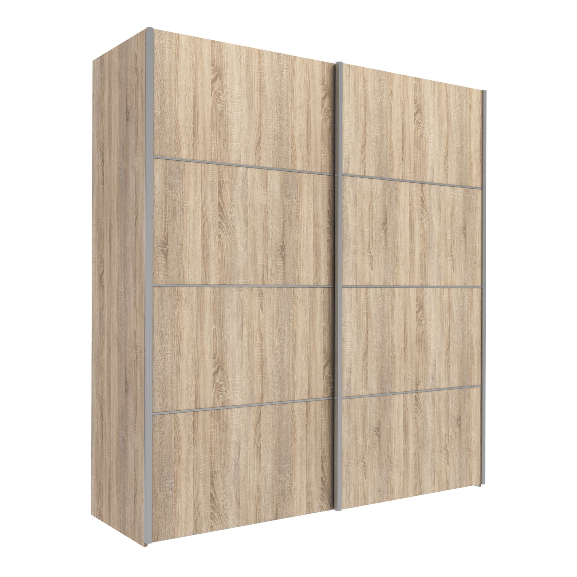 Verona Sliding Wardrobe 180cm in Oak with Oak Doors with 2 Shelves ModelBedroom