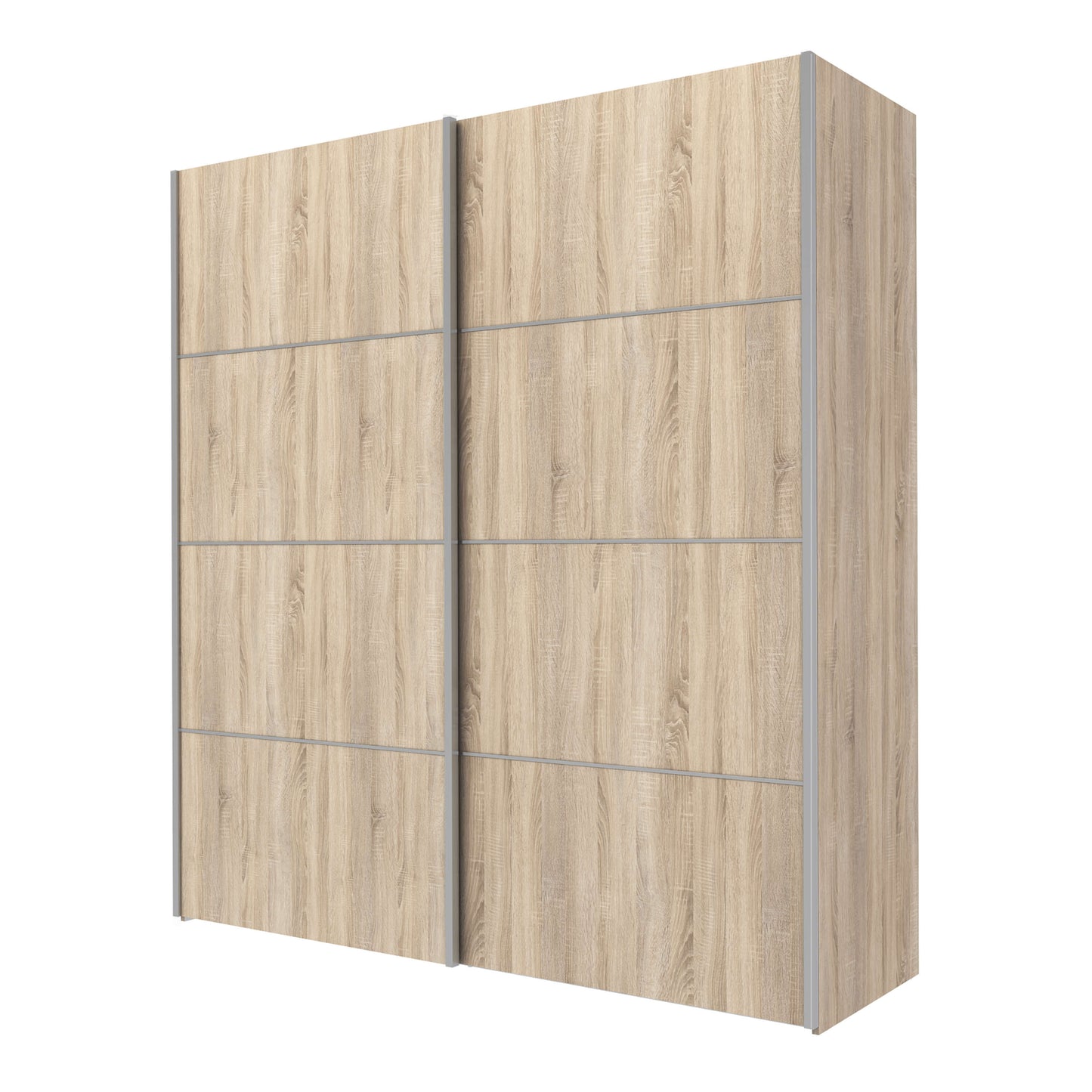 Verona Sliding Wardrobe 180cm in Oak with Oak Doors with 2 Shelves ModelBedroom