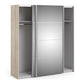 Verona Sliding Wardrobe 180cm in Oak with Mirror Doors with 2 Shelves ModelBedroom