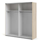 Verona Sliding Wardrobe 180cm in Oak with Mirror Doors with 2 Shelves ModelBedroom