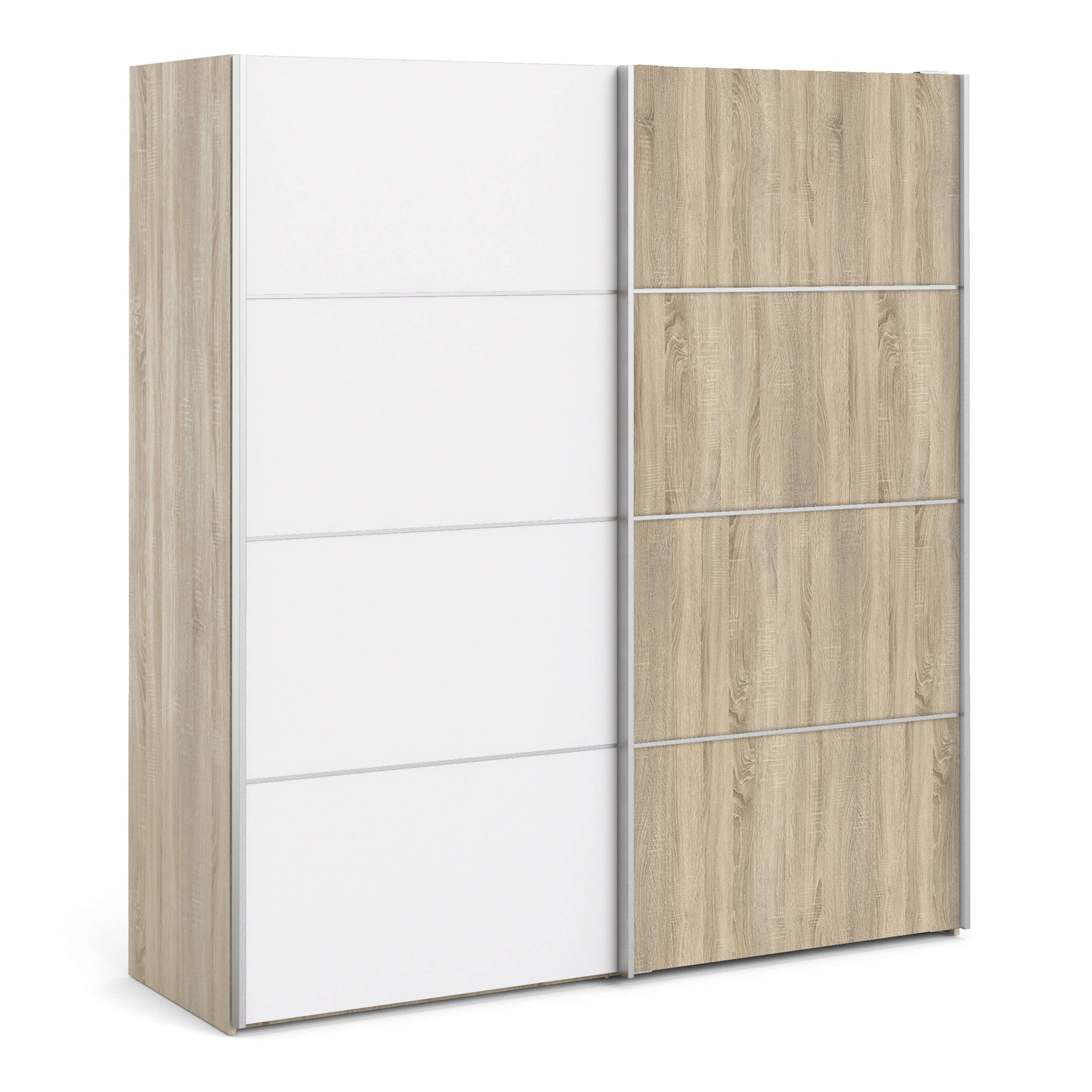 Verona Sliding Wardrobe 180cm in Oak with White and Oak doors with 2 Shelves ModelBedroom