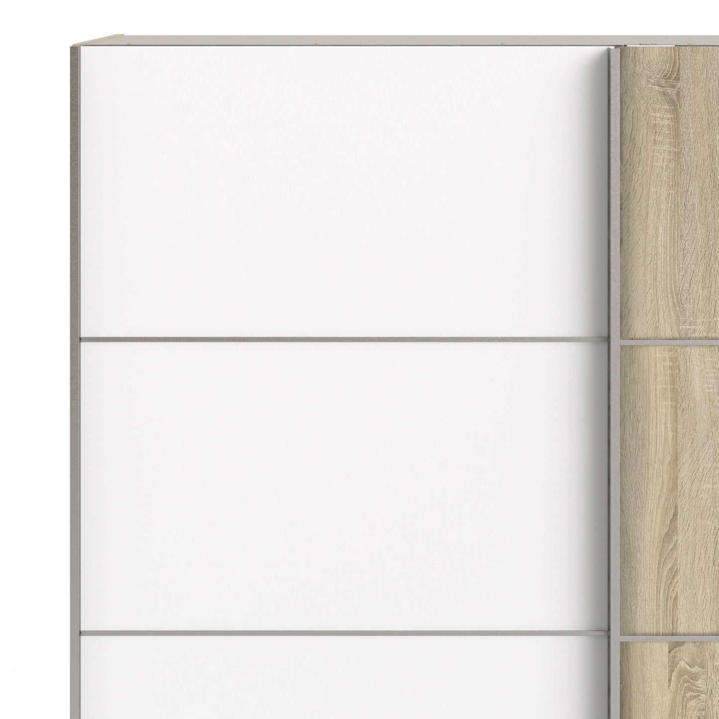 Verona Sliding Wardrobe 180cm in Oak with White and Oak doors with 2 Shelves ModelBedroom