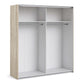 Verona Sliding Wardrobe 180cm in Oak with Oak and Mirror Doors with 2 Shelves ModelBedroom
