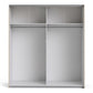 Verona Sliding Wardrobe 180cm in Oak with Oak and Mirror Doors with 2 Shelves ModelBedroom