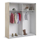 Verona Sliding Wardrobe 180cm in Oak with Oak and Mirror Doors with 2 Shelves ModelBedroom