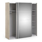 Verona Sliding Wardrobe 180cm in Oak with Mirror Doors with 5 Shelves ModelBedroom