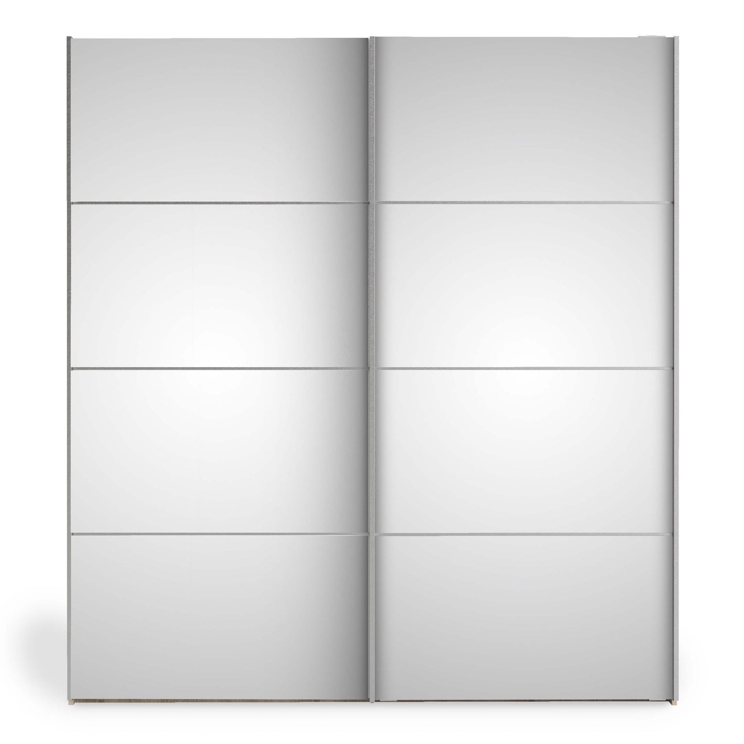 Verona Sliding Wardrobe 180cm in Oak with Mirror Doors with 5 Shelves ModelBedroom