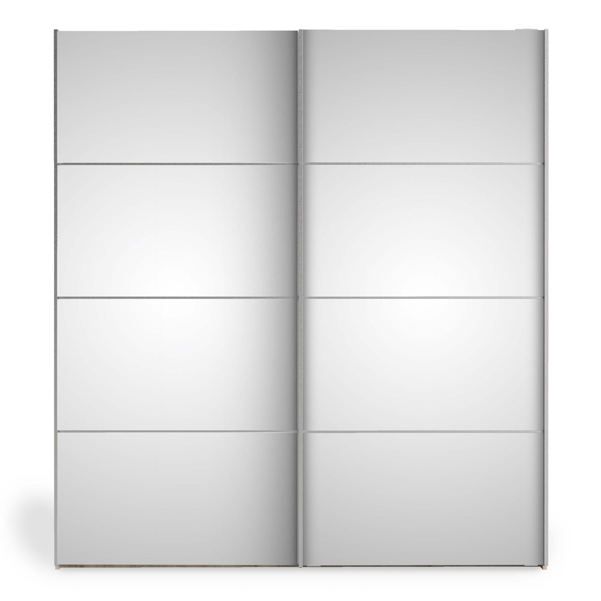 Verona Sliding Wardrobe 180cm in Oak with Mirror Doors with 5 Shelves ModelBedroom