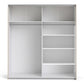 Verona Sliding Wardrobe 180cm in Oak with Mirror Doors with 5 Shelves ModelBedroom