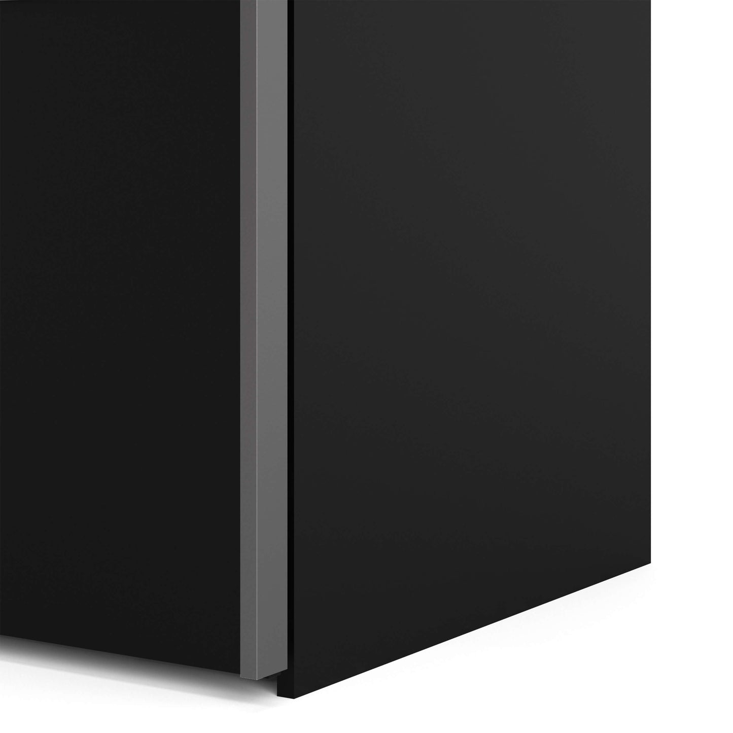 Verona Sliding Wardrobe 180cm in Black Matt with Black Matt Doors with 2 Shelves ModelBedroom