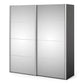 Verona Sliding Wardrobe 180cm in Black Matt with Mirror Doors with 2 Shelves ModelBedroom