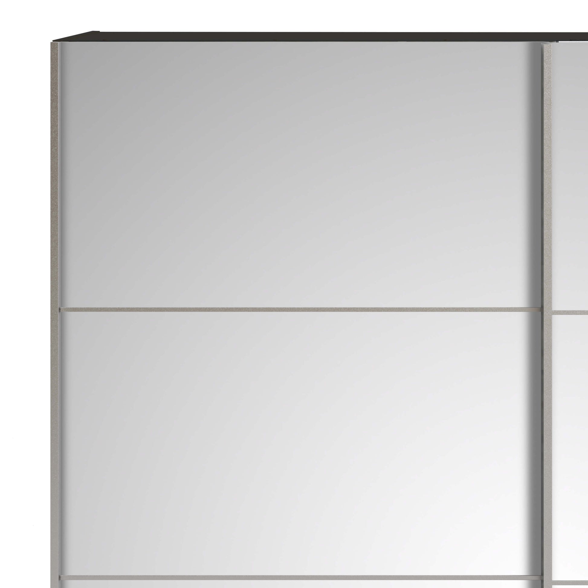 Verona Sliding Wardrobe 180cm in Black Matt with Mirror Doors with 2 Shelves ModelBedroom