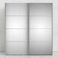 Verona Sliding Wardrobe 180cm in Black Matt with Mirror Doors with 2 Shelves ModelBedroom