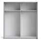 Verona Sliding Wardrobe 180cm in Black Matt with Mirror Doors with 2 Shelves ModelBedroom