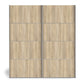 Verona Sliding Wardrobe 180cm in Black Matt with Oak Doors with 2 Shelves ModelBedroom