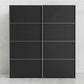 Verona Sliding Wardrobe 180cm in Black Matt with Black Matt Doors with 5 Shelves ModelBedroom
