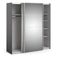 Verona Sliding Wardrobe 180cm in Black Matt with Mirror Doors with 5 Shelves ModelBedroom