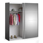 Verona Sliding Wardrobe 180cm in Black Matt with Mirror Doors with 5 Shelves ModelBedroom