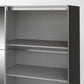 Verona Sliding Wardrobe 180cm in Black Matt with Black Matt and Mirror Doors with 5 Shelves ModelBedroom