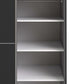 Verona Sliding Wardrobe 180cm in Black Matt with Black Matt and Mirror Doors with 5 Shelves ModelBedroom