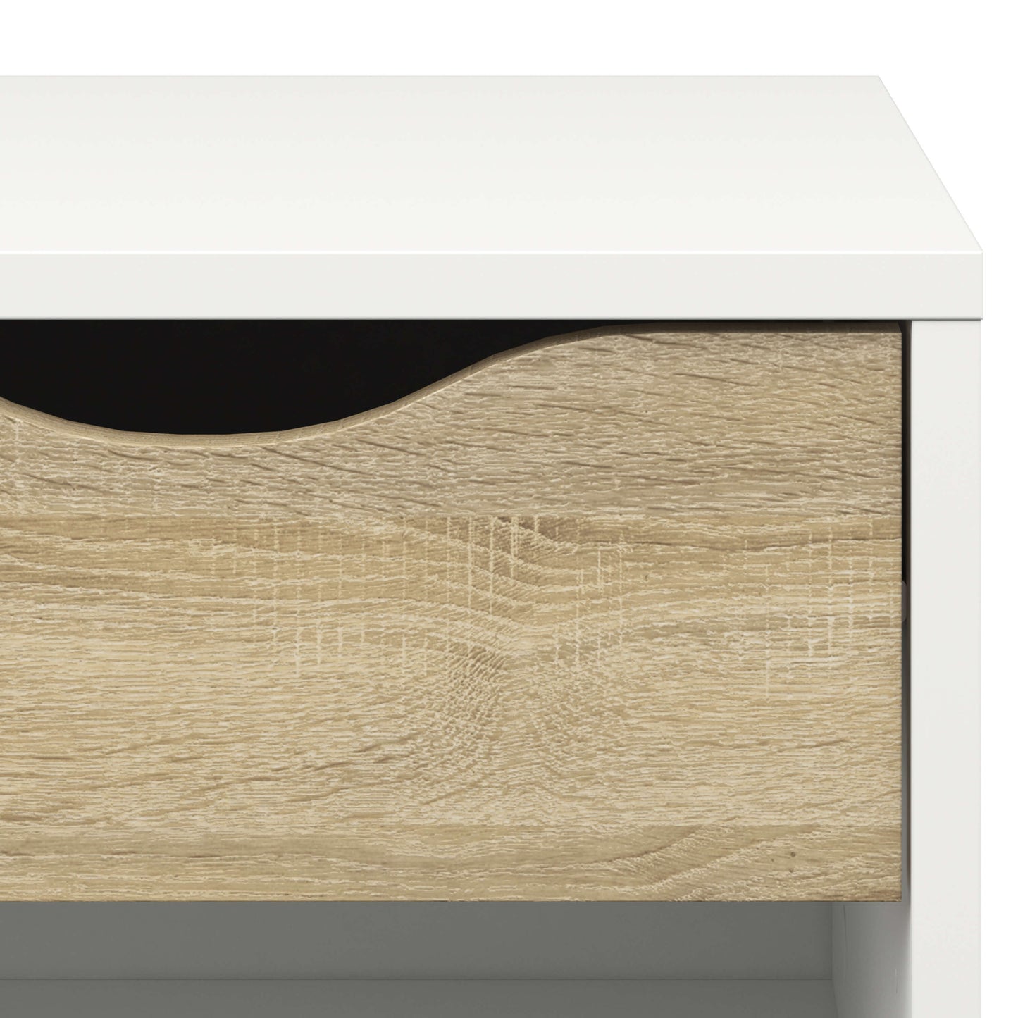 Oslo Bedside 1 Drawer in White and Oak ModelBedroom