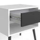 Oslo Bedside 1 Drawer in White and Black Matt ModelBedroom