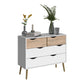 Oslo Chest of 4 Drawers (2+2) in White and Oak ModelBedroom
