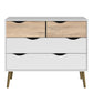 Oslo Chest of 4 Drawers (2+2) in White and Oak ModelBedroom