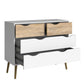 Oslo Chest of 4 Drawers (2+2) in White and Oak ModelBedroom