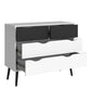 Oslo Chest of 4 Drawers (2+2) in White and Black Matt ModelBedroom