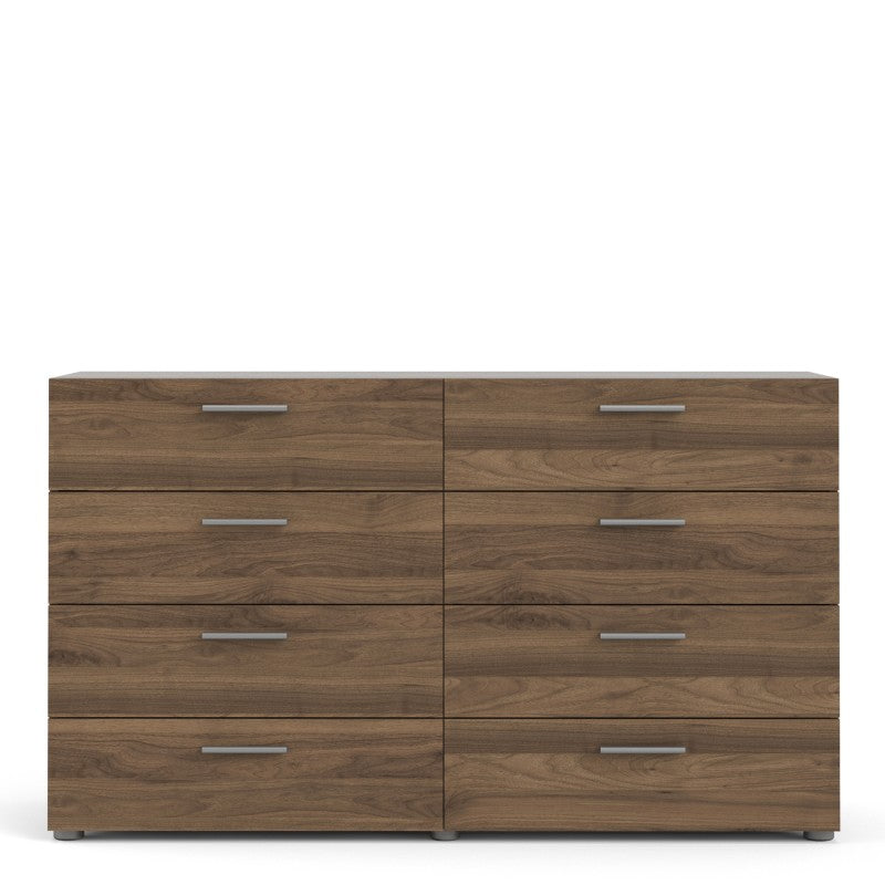 Pepe Wide Chest of 8 Drawers (4+4) in Walnut - 8 Drawer Chest Of Drawers ModelBedroom