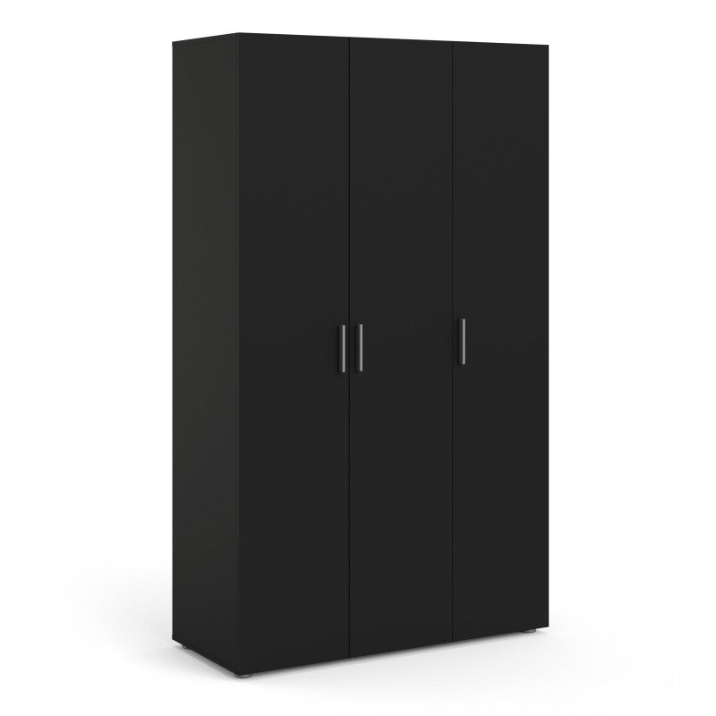 Pepe Wardrobe with 3 doors in Black - 3 Door Wardrobe ModelBedroom