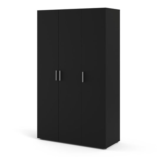 Pepe Wardrobe with 3 doors in Black - 3 Door Wardrobe ModelBedroom