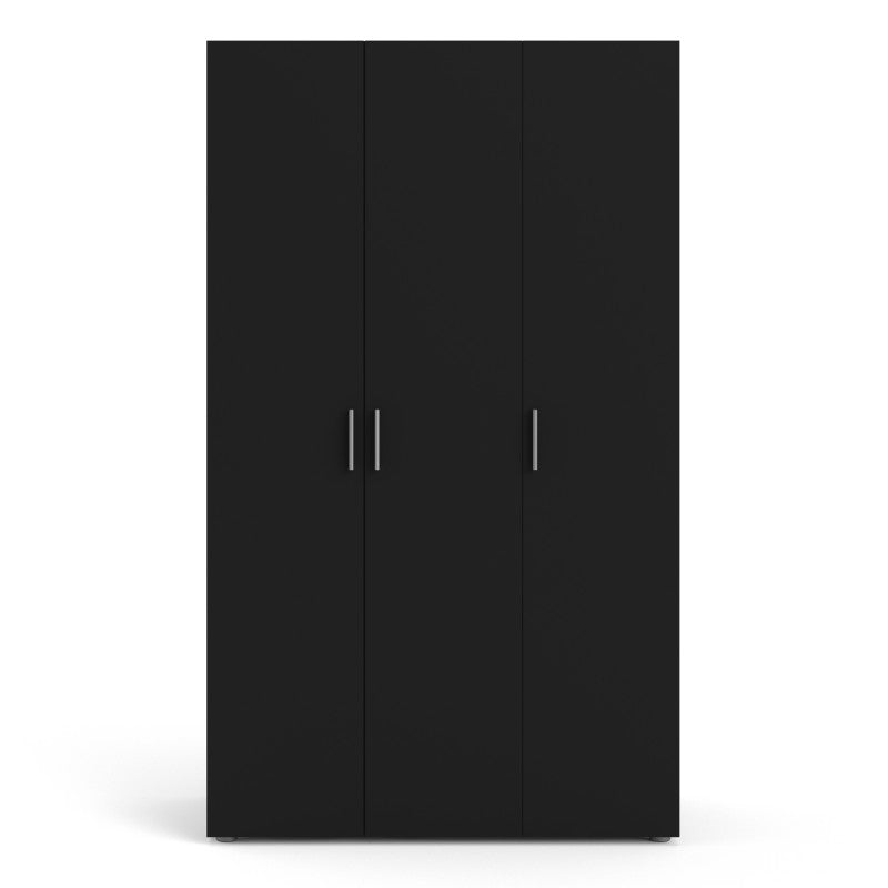 Pepe Wardrobe with 3 doors in Black - 3 Door Wardrobe ModelBedroom