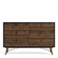 Ry Wide double chest of drawers 6 drawers in Matt Black Walnut - wide chest of drawers ModelBedroom