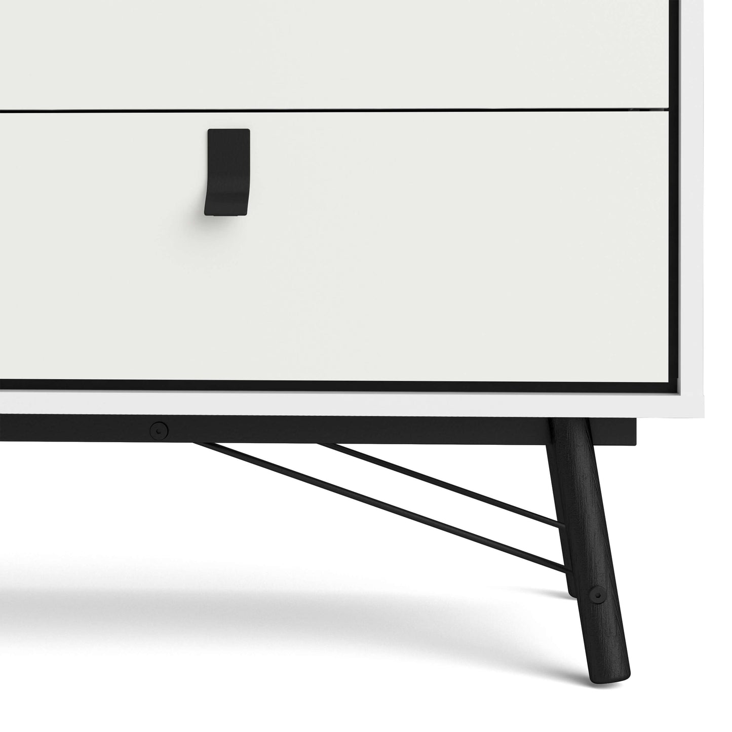 Ry Wide double chest of drawers 6 drawers in Matt White - wide 6chest of drawers ModelBedroom